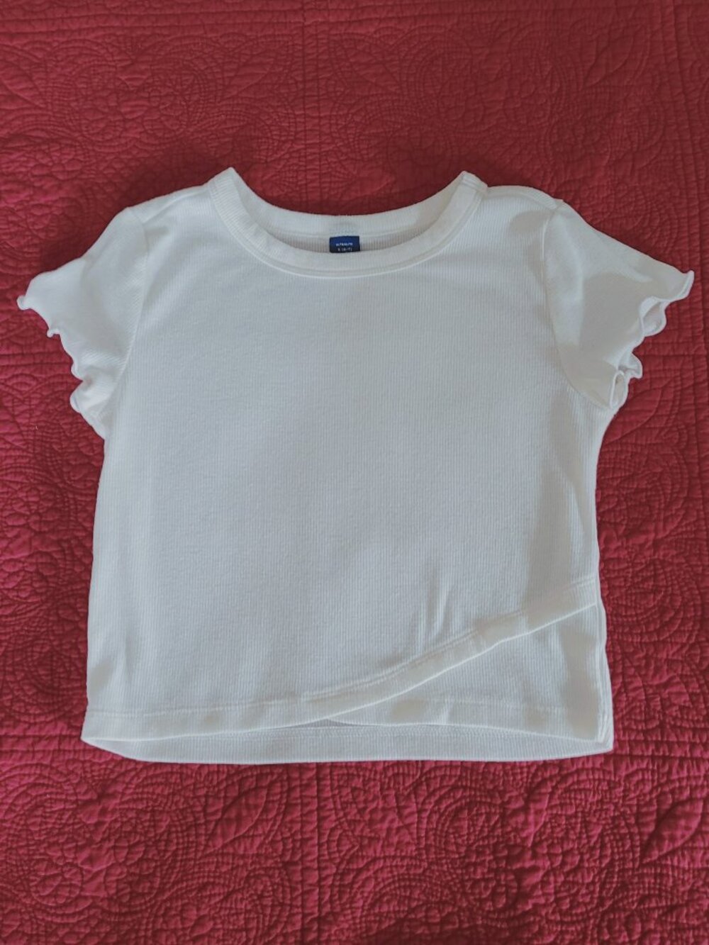 Old Navy Ivory Ribbed Top 6-7 (S)